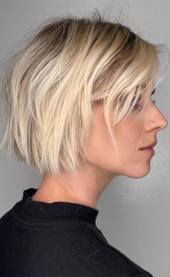 Edgy Ash Blonde Shag Bob — Winter Hairstyles for Short Hair
