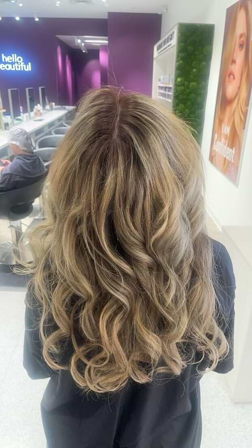Mid-Back Ash Blonde With Lighter Highlights Mid-Back Ash Blonde With Lighter Highlights — Reverse Balayage