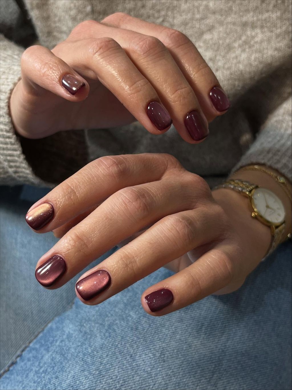 Cat-Eye Visual Idea Cat-Eye Visual Idea — Short Nail Designs