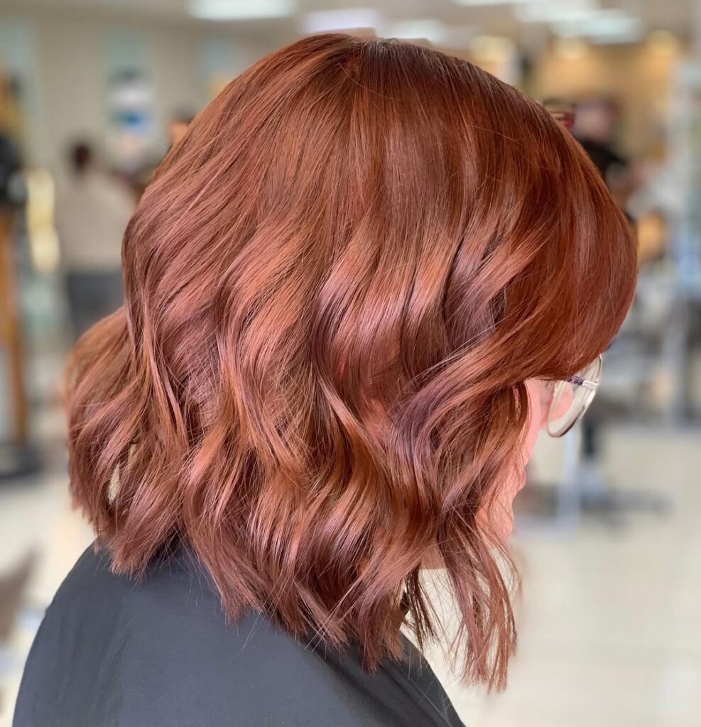 Chin-Length Bob With Subtle Highlights Chin-Length Bob With Subtle Highlights — Winter Auburn Hair Color