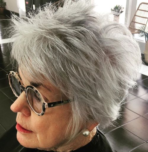 Tousled Gray Pixie Cut — Winter Hairstyles for Gray Hair
