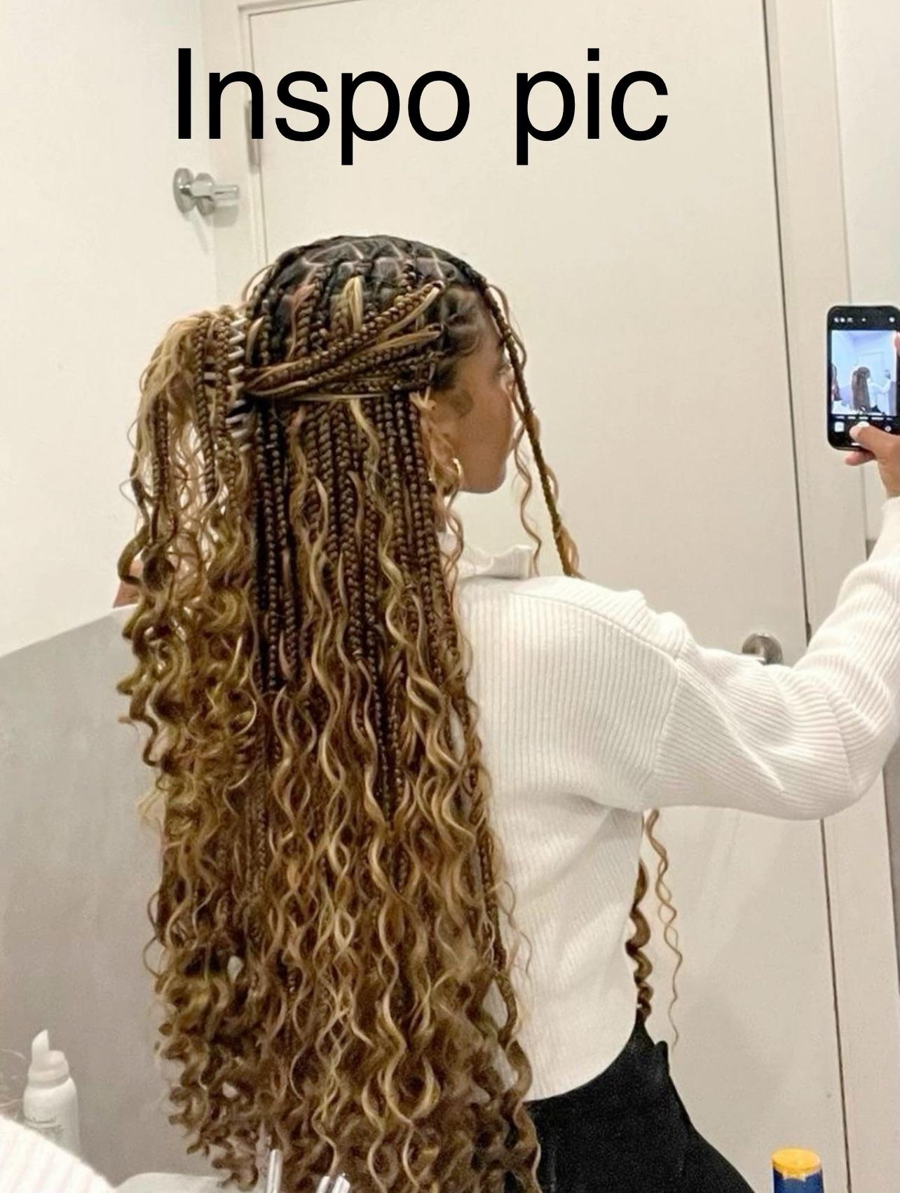 Mid-Back Box Braids Half-Up — Winter Hairstyles for Long Hair