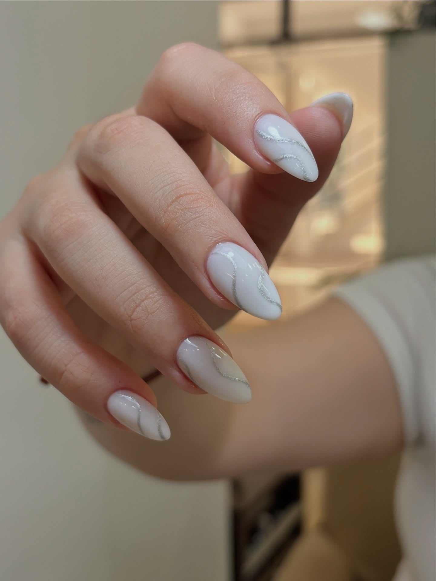 Swirls And Lines Visual Idea Swirls And Lines Visual Idea — Short Winter Almond Nails
