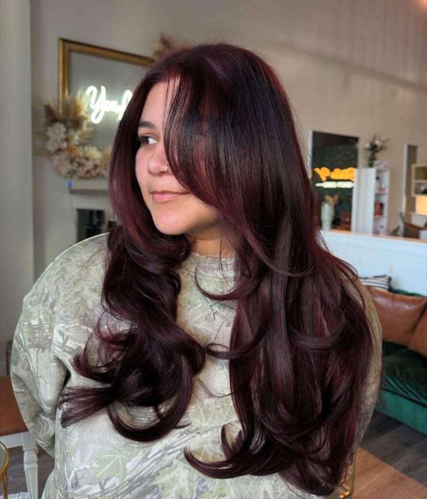 Deep Burgundy Visual Idea — Winter Hair Colors