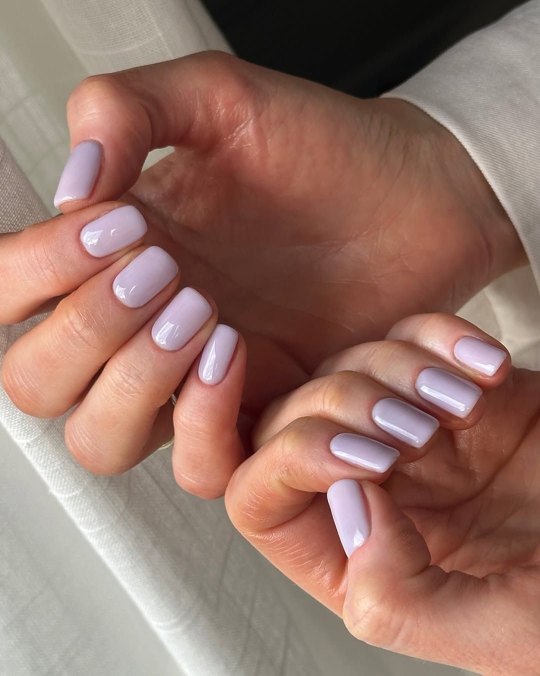Soft Lavender Glossy Square Nails Soft Lavender Glossy Square Nails — Short Winter Square Nails