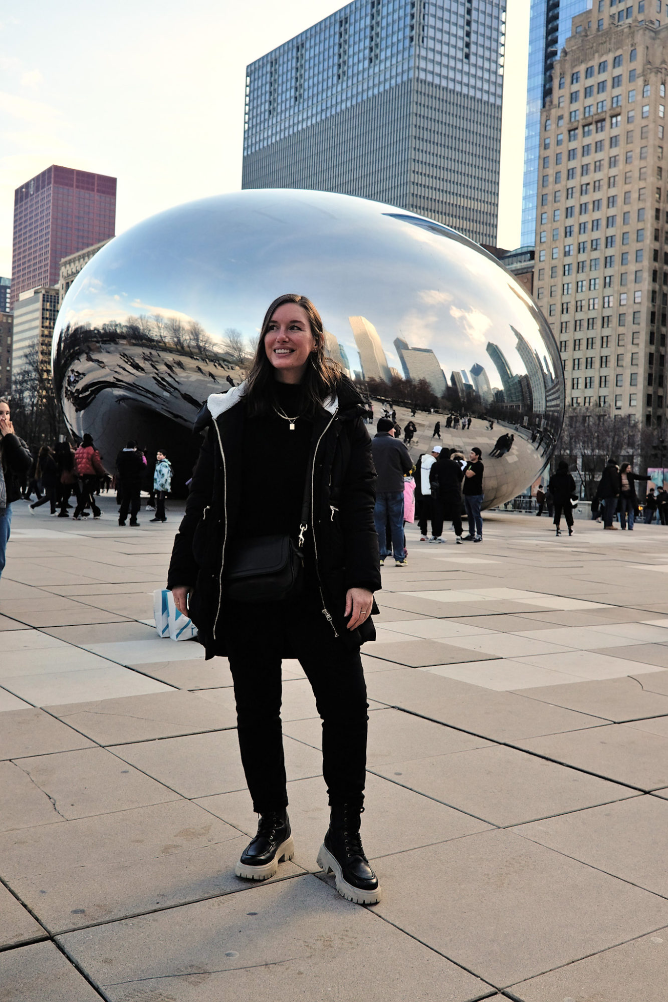 Puffer Coat with Chunky Boots Puffer Coat with Chunky Boots — Chicago Winter Outfits