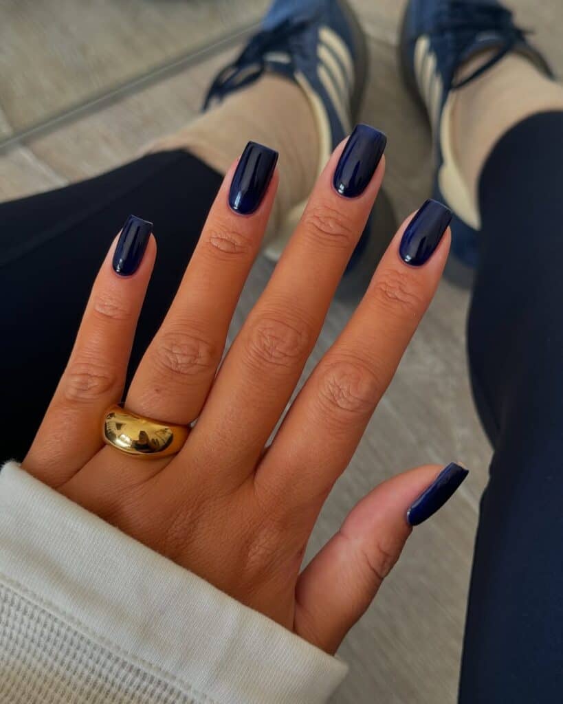 None Flawless Glossy Navy Squares None Flawless Glossy Navy Squares — Navy Blue Nails
