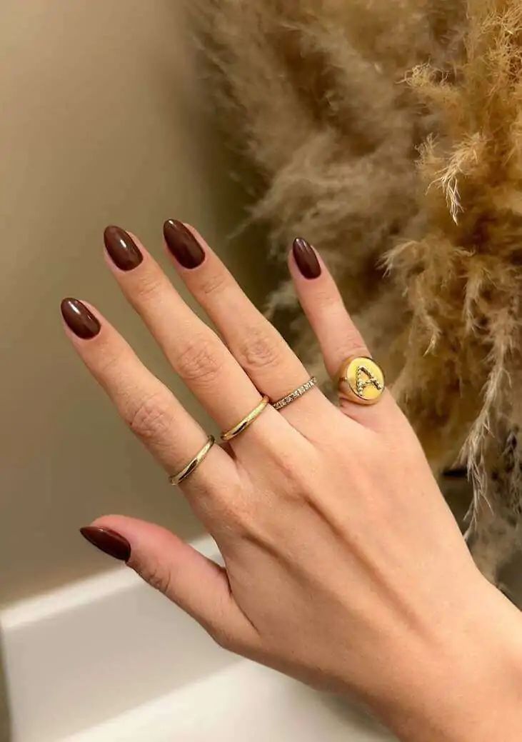 Gilded Deep Chocolate Almonds Gilded Deep Chocolate Almonds — Chocolate Brown Nails