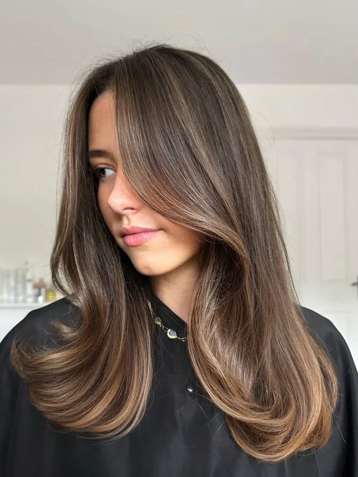 Medium Brown With Ash Blonde Highlights Medium Brown With Ash Blonde Highlights — Winter Hair Colors for Olive Skin