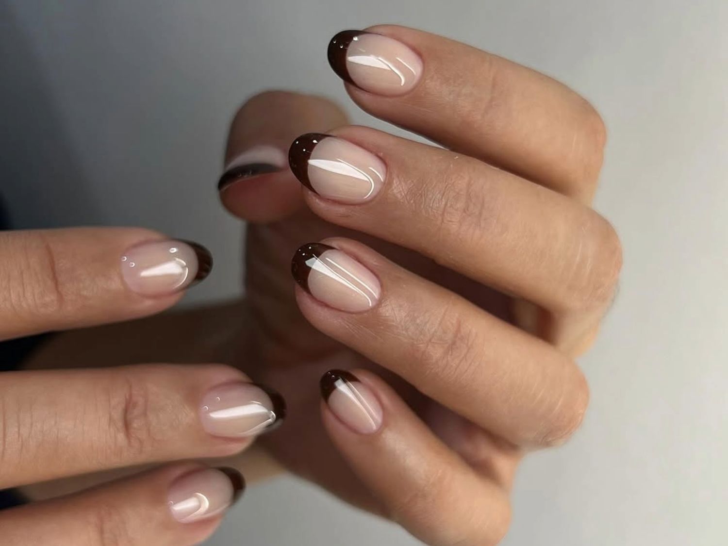 Dark Brown French Tips Dark Brown French Tips — French Nail Designs