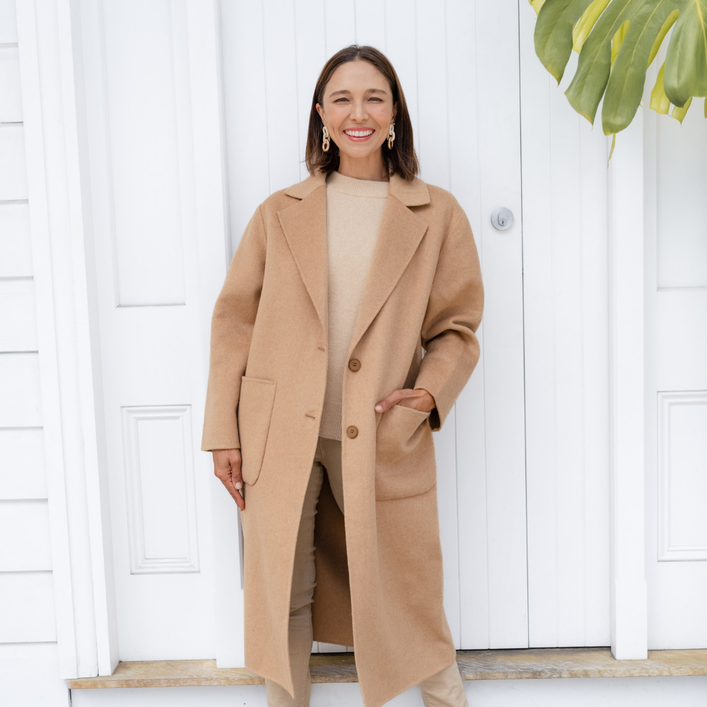 Oversized Camel Coat with Relaxed Trousers Oversized Camel Coat with Relaxed Trousers — Warm Winter Outfits