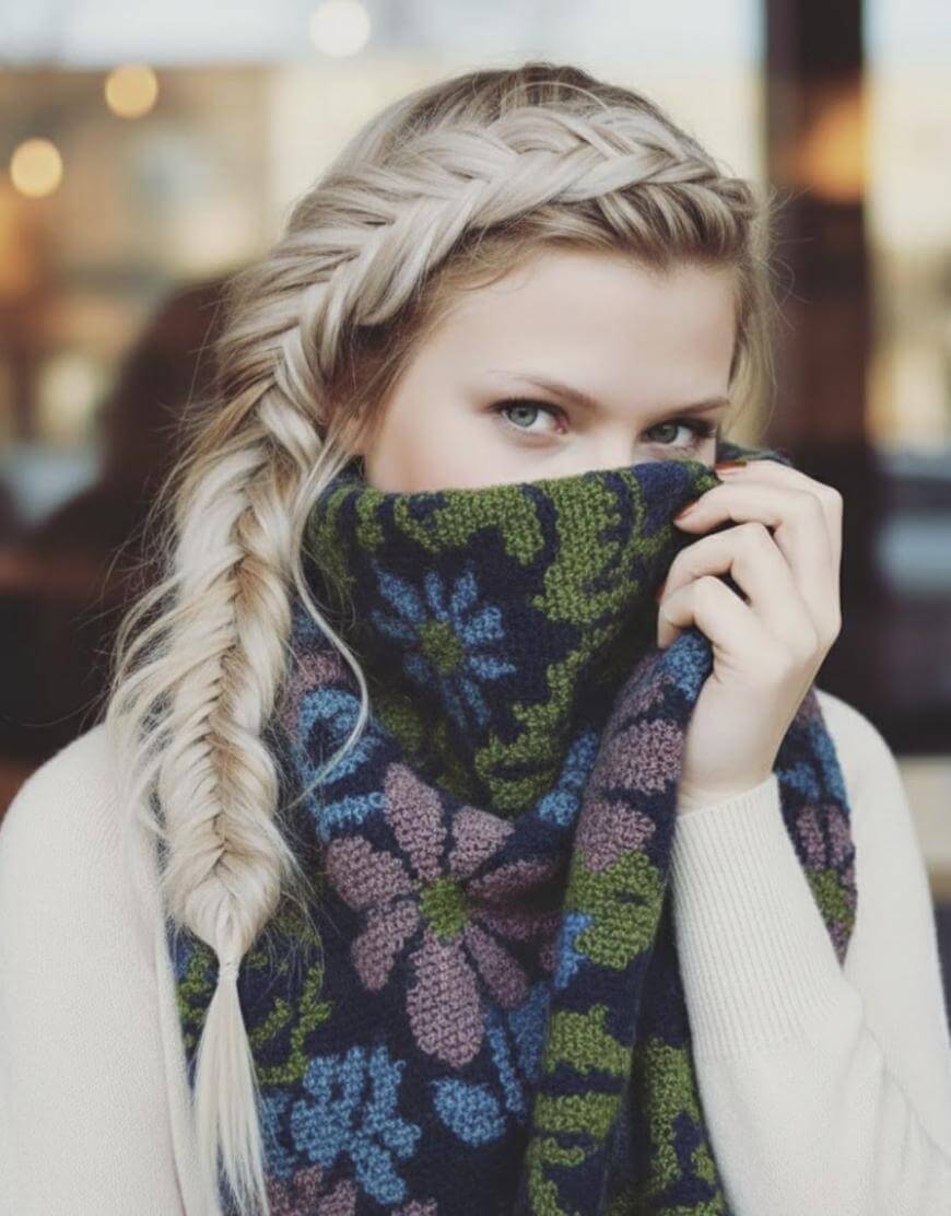 Platinum Fishtail Braid — Winter Hairstyles for Long Hair