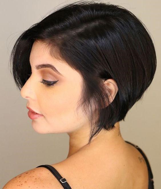 Short Stacked Black Bob for a Sleek Look Short Stacked Black Bob for a Sleek Look — Trendy Haircuts for Women