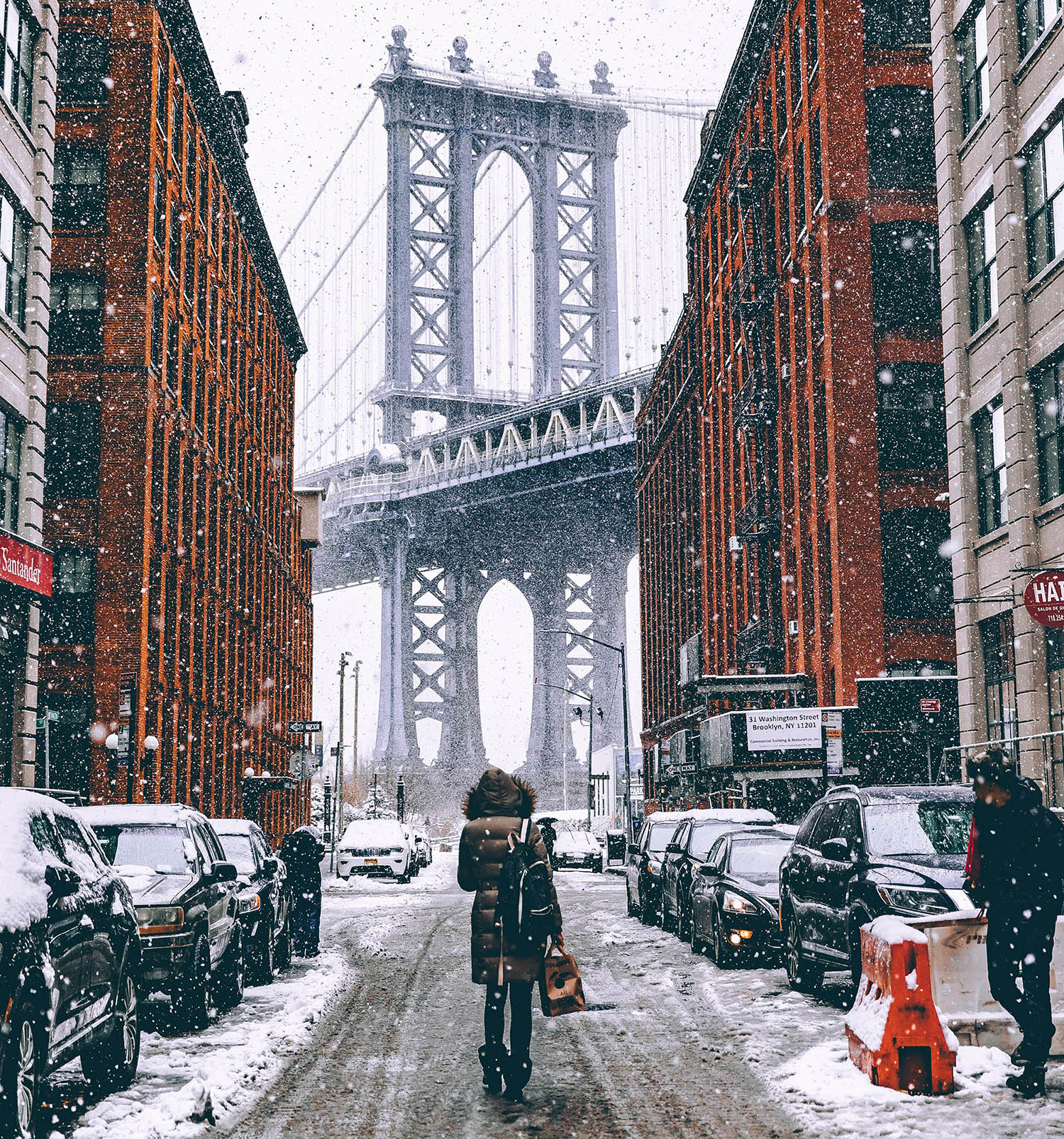 Fur-Lined Hooded Coat with Brown Scarf and Wide-Leg Jeans in NYC Fur-Lined Hooded Coat with Brown Scarf and Wide-Leg Jeans in NYC — NYC Winter Outfits