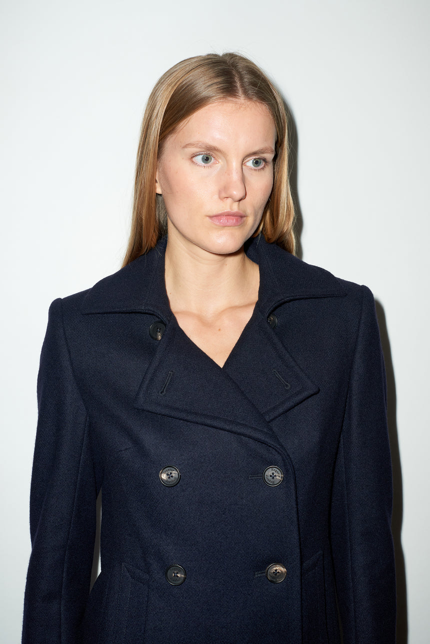 Detail Focus: Navy Peacoat with Classic Collar Detail Focus: Navy Peacoat with Classic Collar — Peacoat Outfits