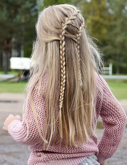 Ash Blonde Half-Up With Intricate Braids Ash Blonde Half-Up With Intricate Braids — Winter Hairstyles for School