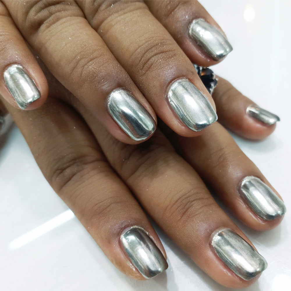 Visible Visual Idea — Silver Chrome Nails