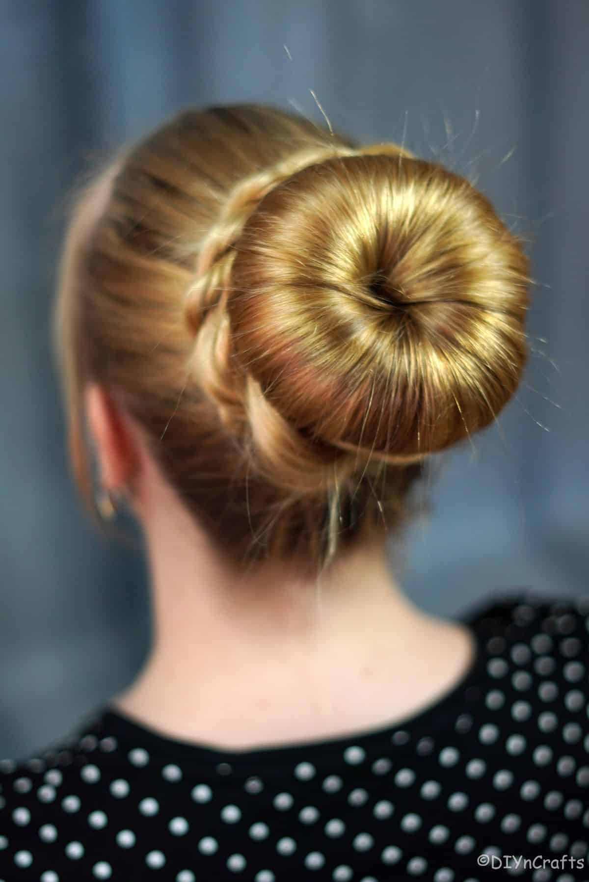 Blonde Collarbone Bun Braided Accent Blonde Collarbone Bun Braided Accent — Winter Bun Hairstyles