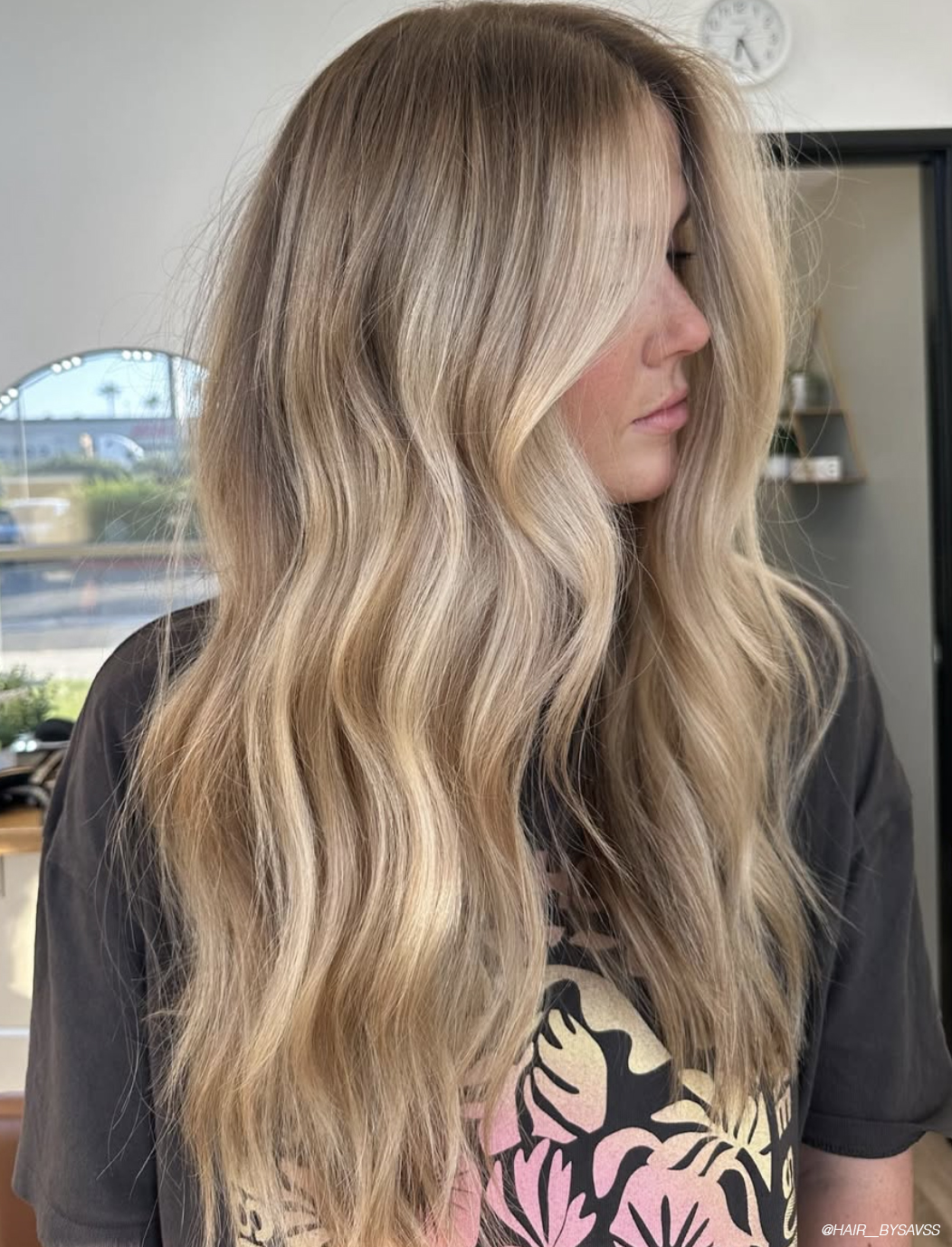 Ash and Beige Blonde Hair with Graphic T-Shirt — Blonde Hair Colour