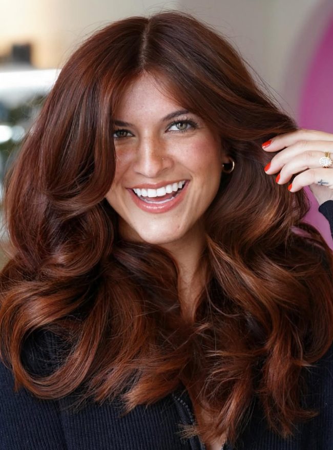 Shoulder-Length Visual Idea — Mahogany Hair Color