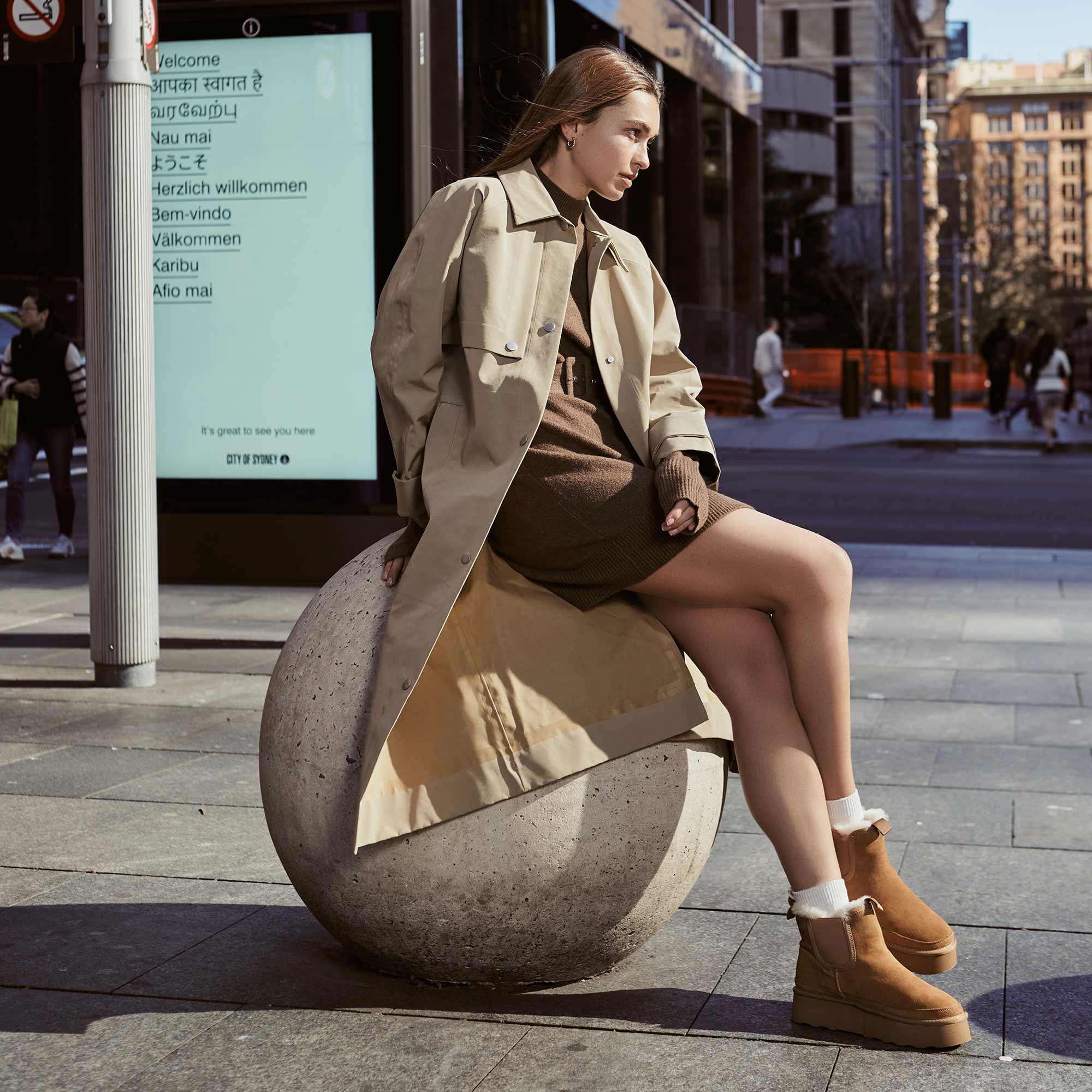 Smart Casual Sophistication: Uggs with Trench Coat — Ugg Boots Outfits