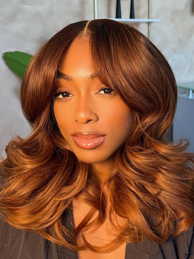 Rich Cinnamon Brown Long Bob — Cinnamon Brown Hair