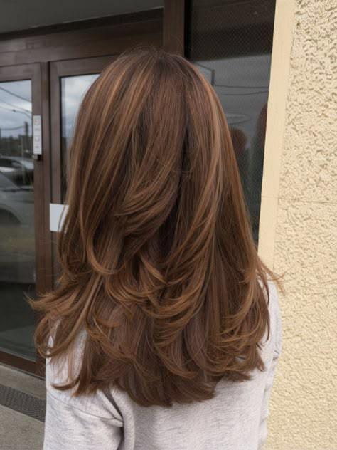 Mid-Back Layered Chestnut With Subtle Highlights — Chestnut Brown Hair