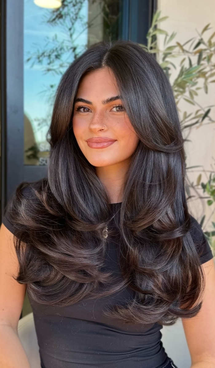 Espresso With Voluminous Blowout Espresso With Voluminous Blowout — Espresso Brown Hair