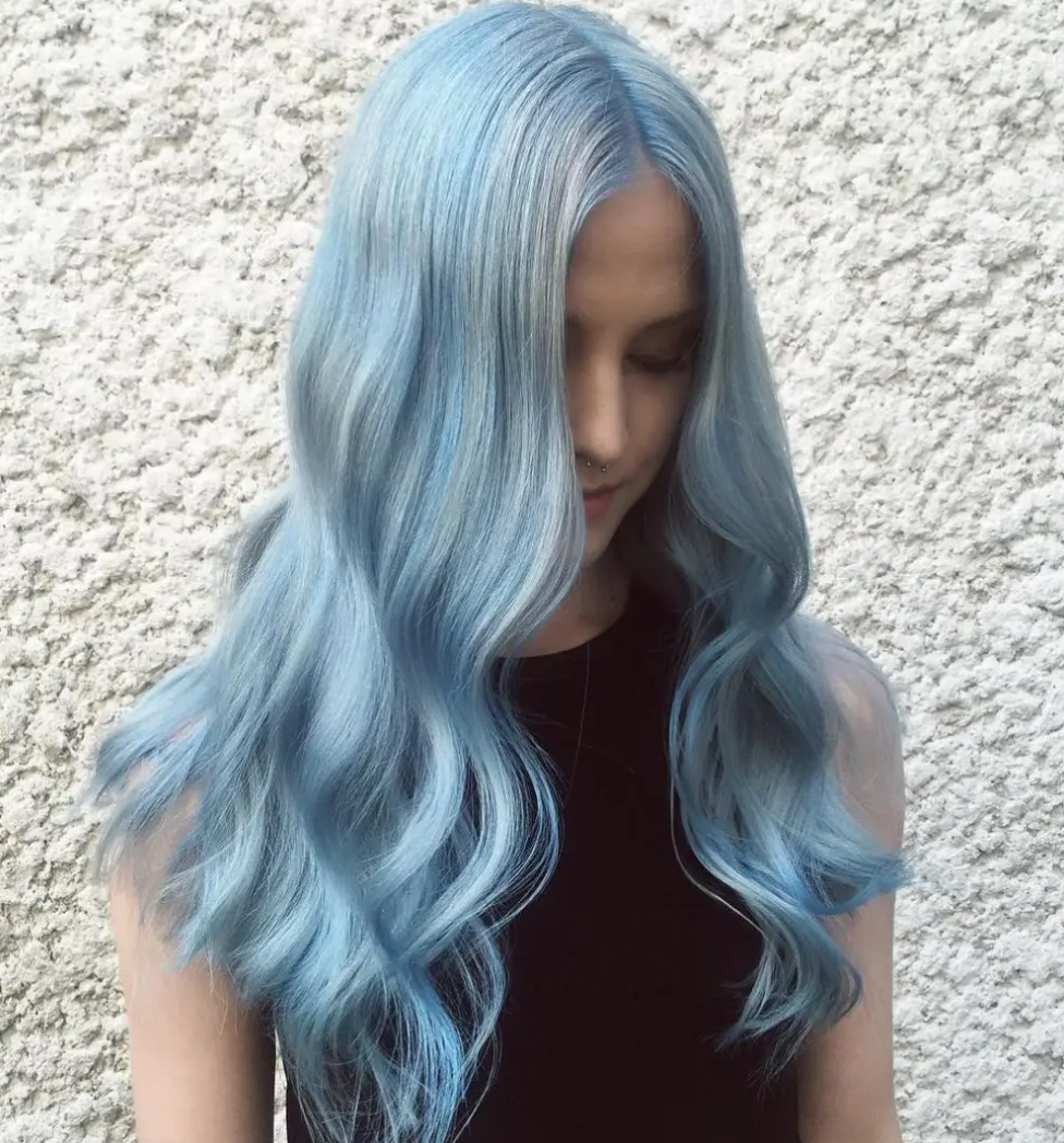 Icy Blue Base With Lighter Highlights Icy Blue Base With Lighter Highlights — Winter Ombre Hair