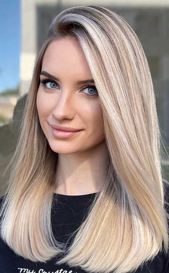 Platinum Blonde With Subtle Highlights — Winter Hair Colors for Blondes