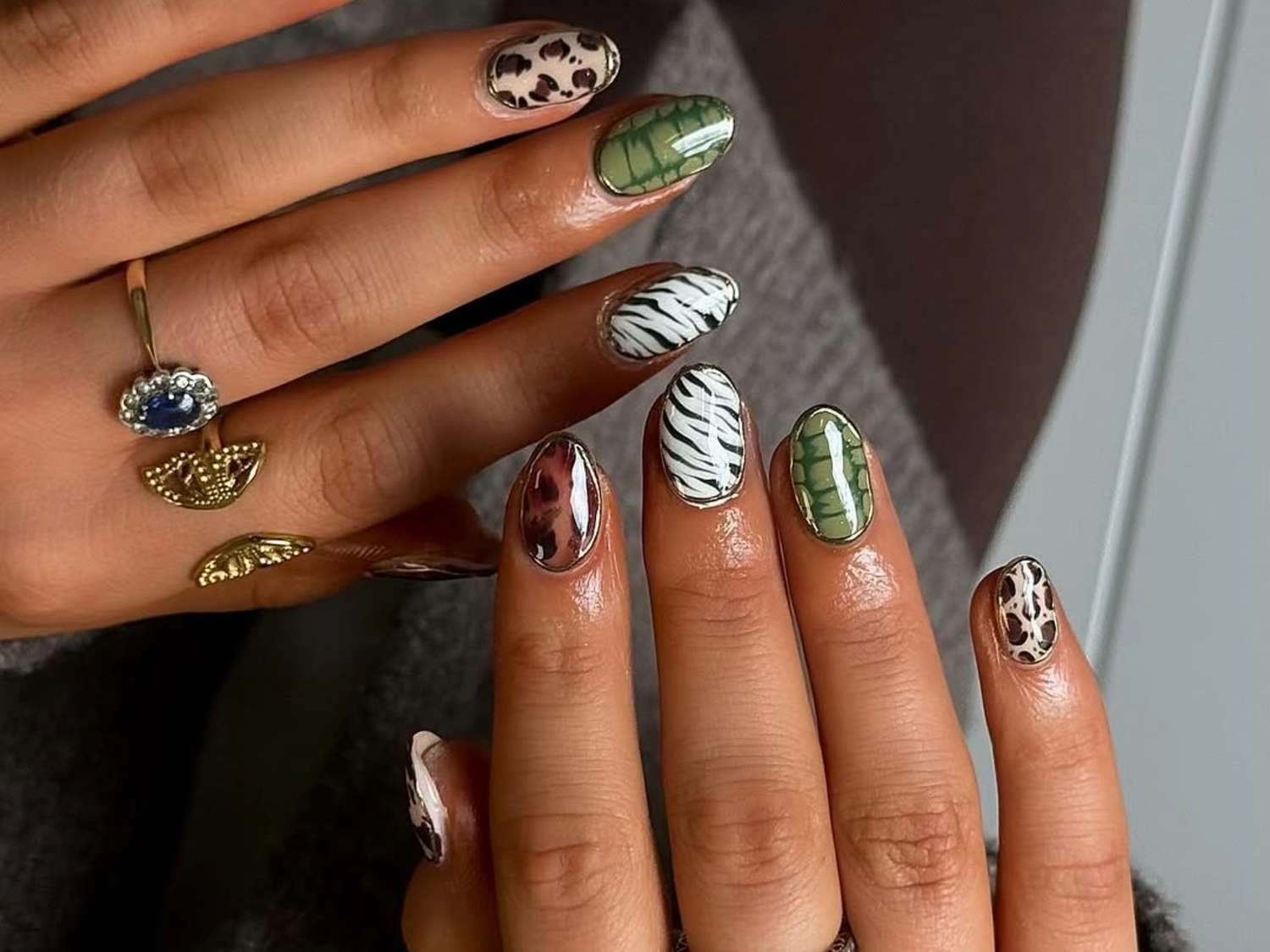 Eclectic Mixed Animal Print Nails Eclectic Mixed Animal Print Nails — Nail Art Ideas