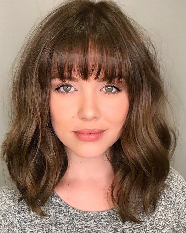 Lob With Long Wispy Bangs Lob With Long Wispy Bangs — Winter Haircuts for Thin Hair