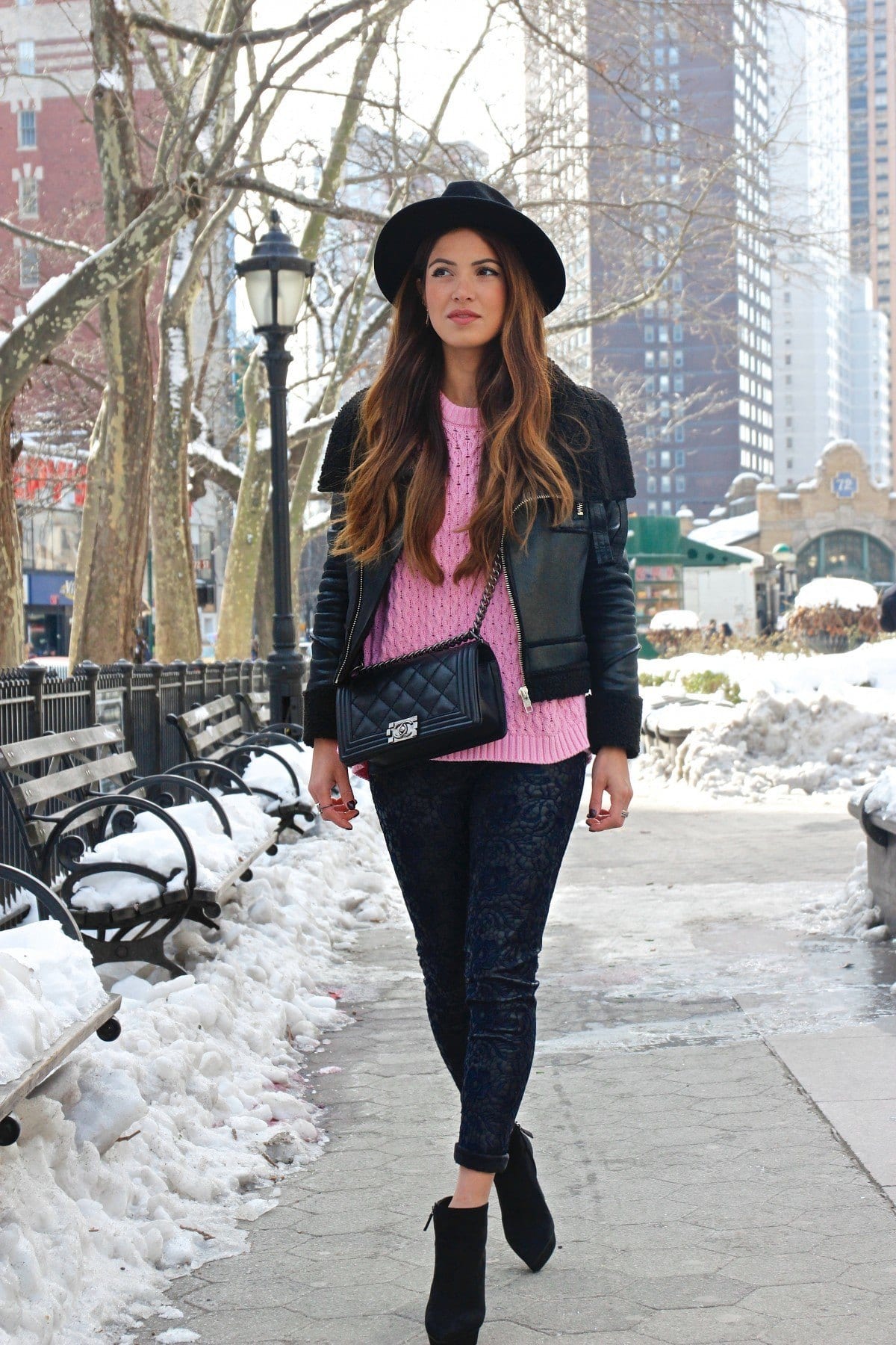 Pink Sweater and Faux Fur Jacket for a Birthday Outing Pink Sweater and Faux Fur Jacket for a Birthday Outing — Winter Birthday Outfits
