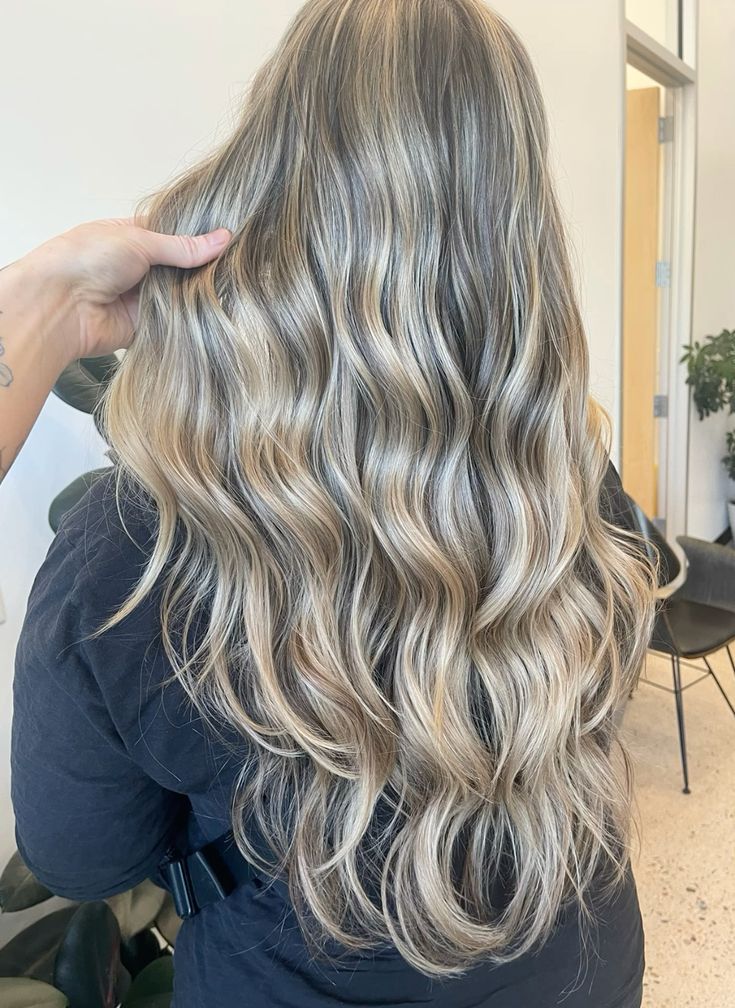 Mid-Back Dark Blonde Reverse Balayage Mid-Back Dark Blonde Reverse Balayage