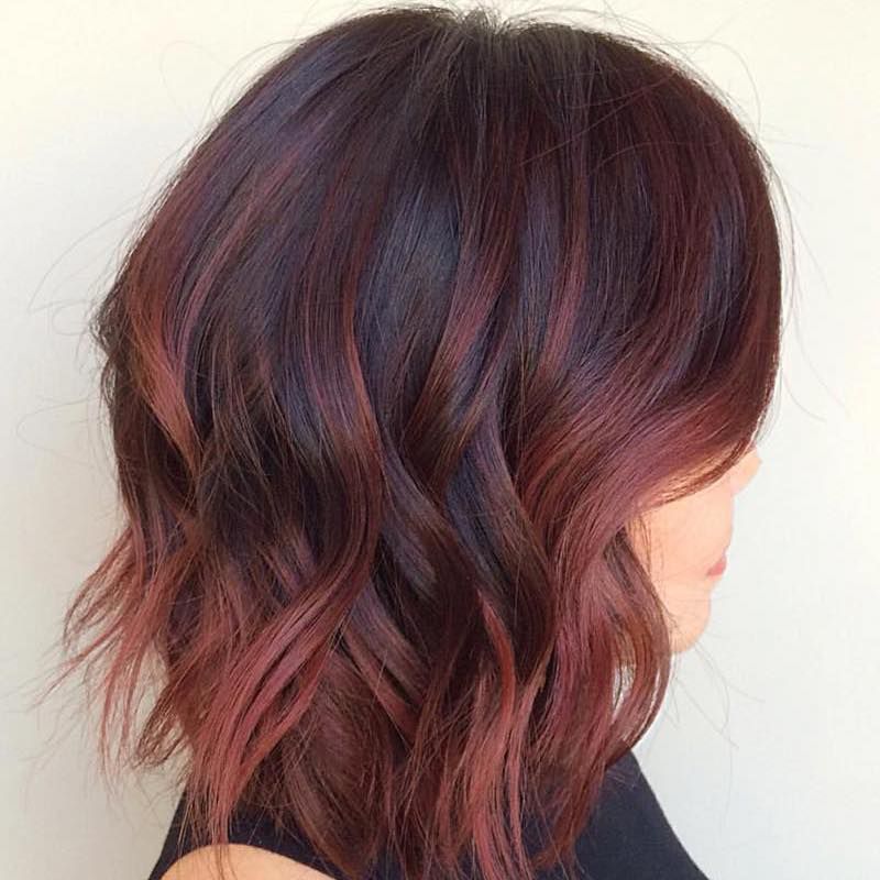 Visual Idea — This Image Shows A Textured — Mahogany Hair Color