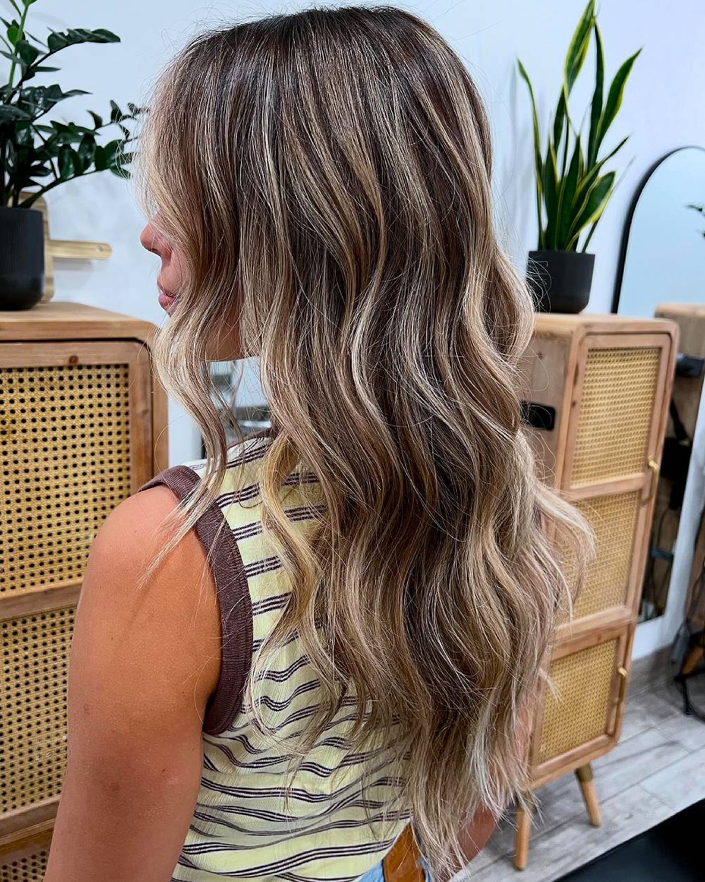 Highlighted Blonde Hair with Striped Tank Top — Blonde Hair Colour