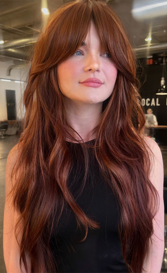 Mid-Back Shag With Voluminous Layers Mid-Back Shag With Voluminous Layers — Winter Haircuts with Bangs