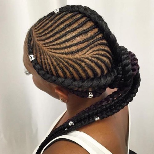 Cornrows into Braided Low Bun — Winter Braids for Black Women