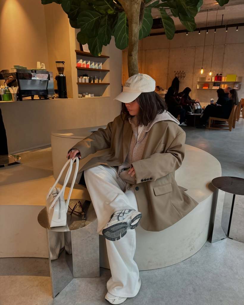 Beige Hoodie Under a Beige Blazer with White Pants Beige Hoodie Under a Beige Blazer with White Pants — Hoodie Outfits