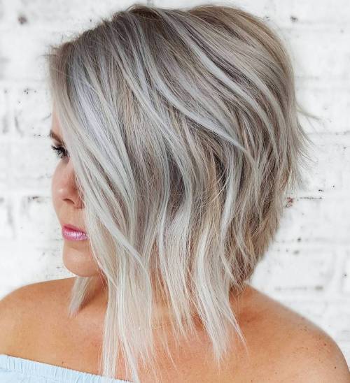 Ash Blonde Bob With Platinum Highlights — Winter Hair Colors for Plus Size Women