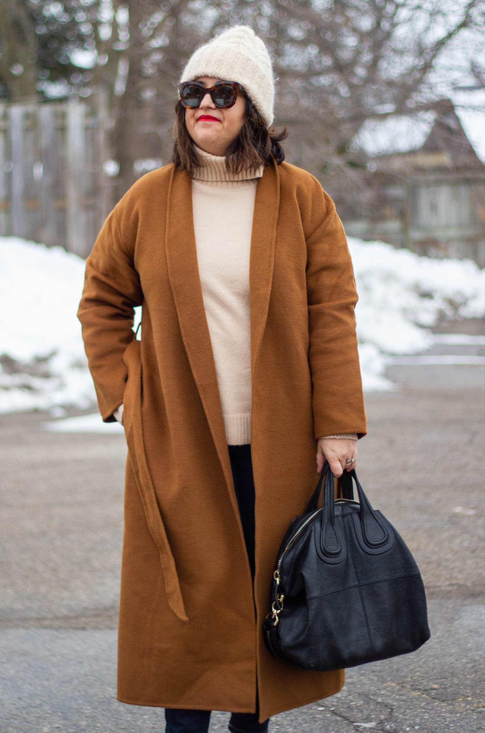 Long Brown Wrap Coat for Cozy Winter Casual — Brown Coat Outfits