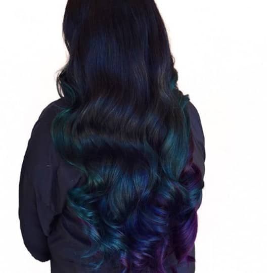 Black With Blue And Teal Tones — Blue Black Hair
