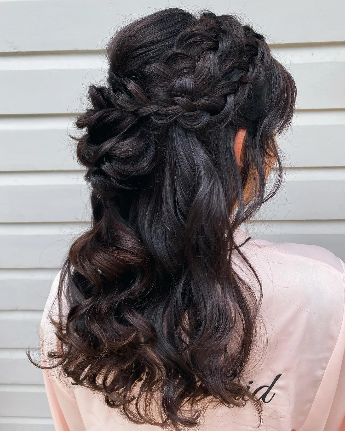 Braided Crown Half-Up With Loose Curls — Easy Winter Hairstyles