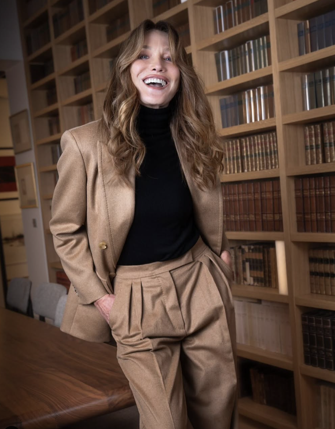 Classic Camel Blazer and Pleated Trousers — Italy Winter Outfits