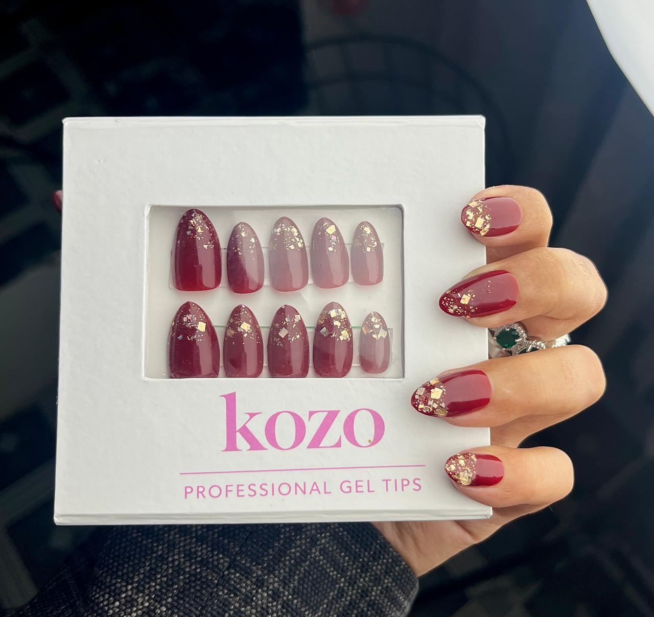 Deep Red Glitter French Tip Almond Nails Deep Red Glitter French Tip Almond Nails — Cherry Red Nails