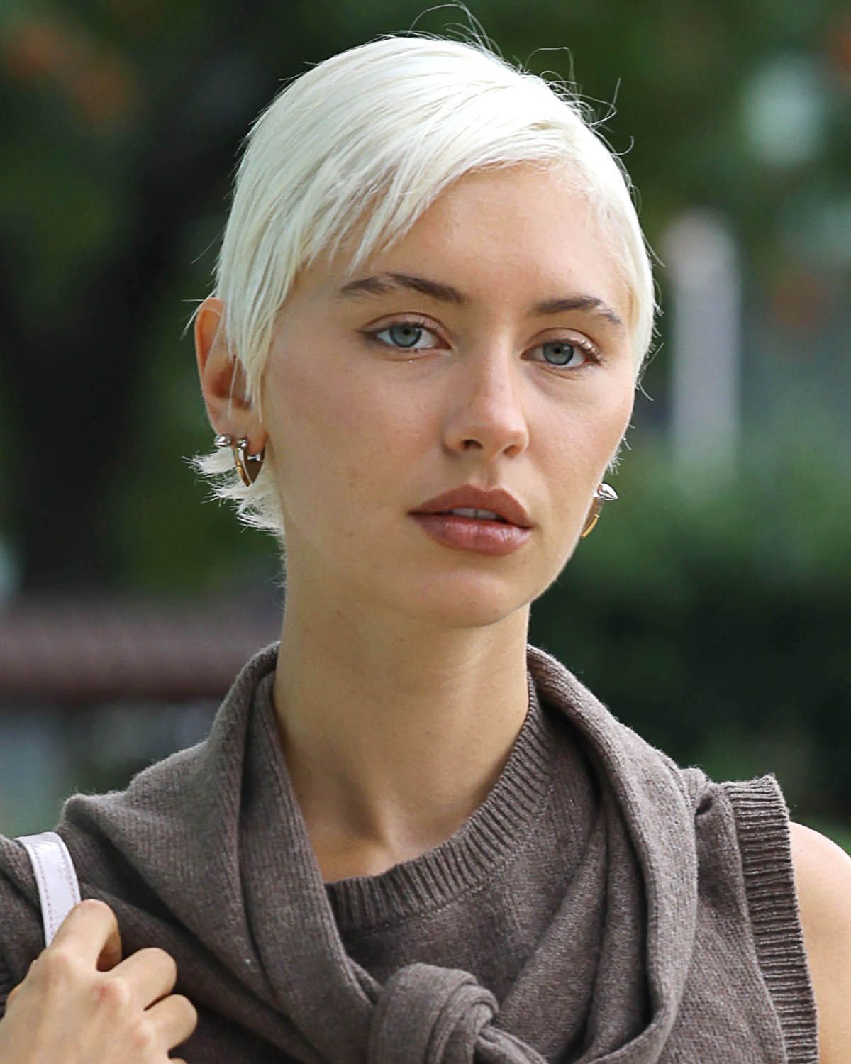 Sharp White Blonde Pixie Cut — Winter Hair Colors for Blondes
