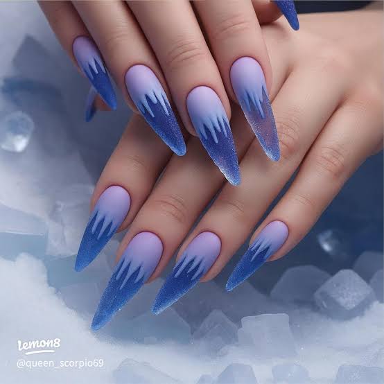Visual Idea — Winter Stiletto Nails