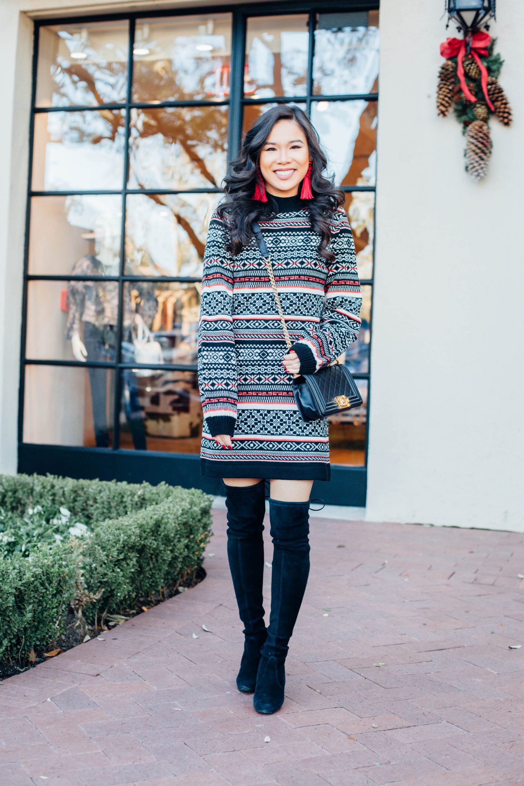 Cold Kickoff :: Fair Isle Sweater Dress - Color & Chic