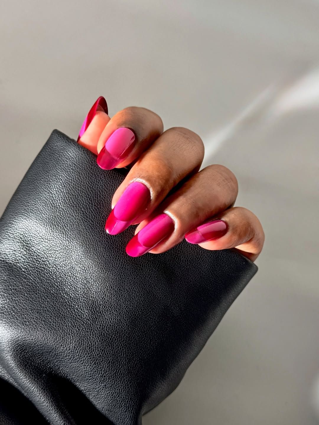 Medium Almond Dusty Pink Matte with Pearls Medium Almond Dusty Pink Matte with Pearls — Winter Pink Nails