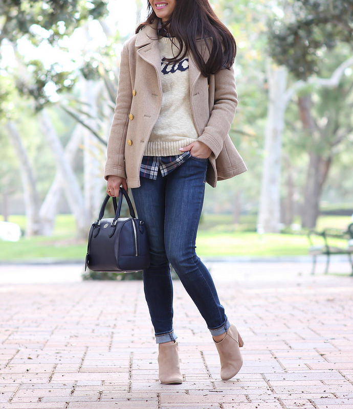 Sophisticated Dark Green Peacoat with Ruffled Blouse Sophisticated Dark Green Peacoat with Ruffled Blouse — Peacoat Outfits
